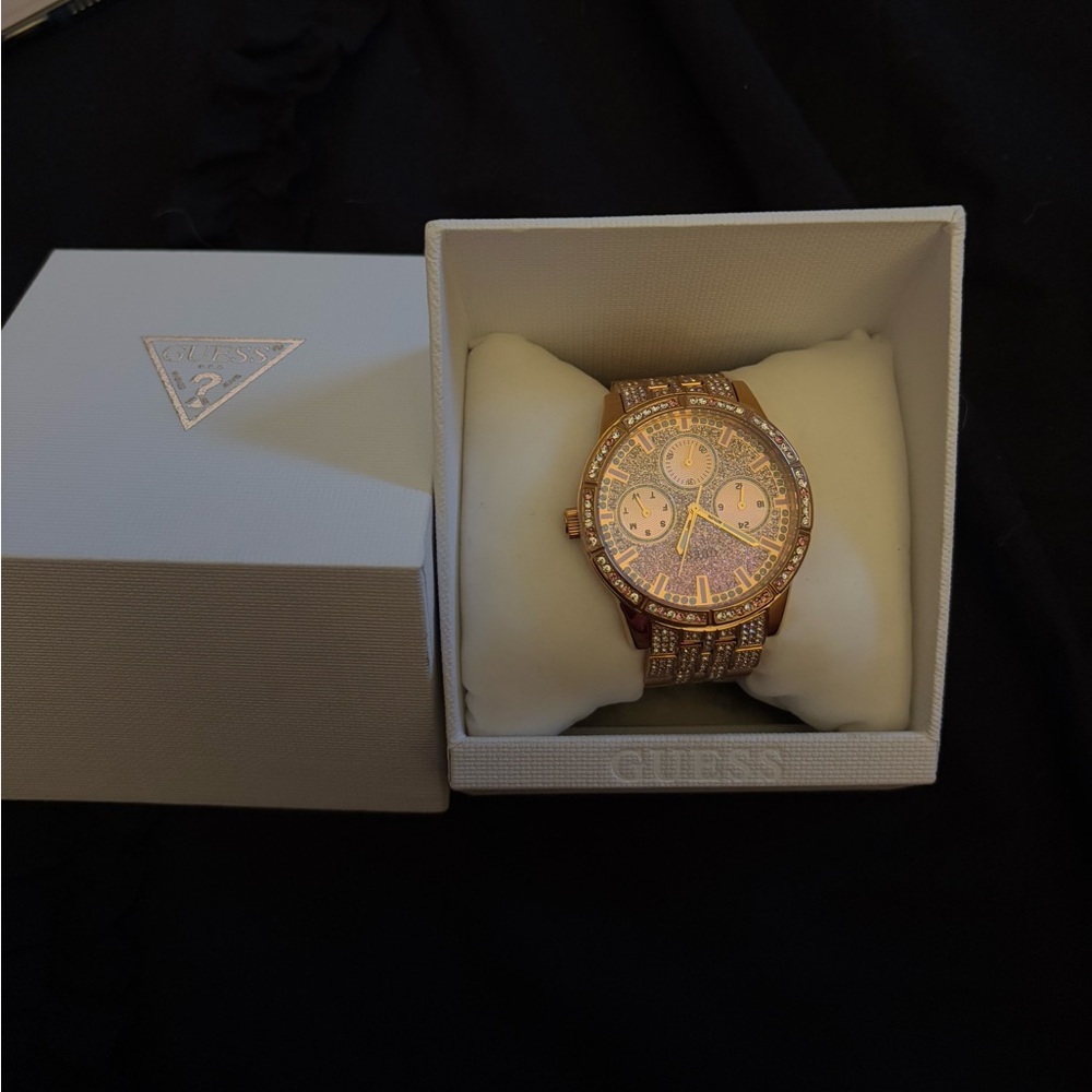 GUESS Ladies Rose Gold Tone Multi-function Watch